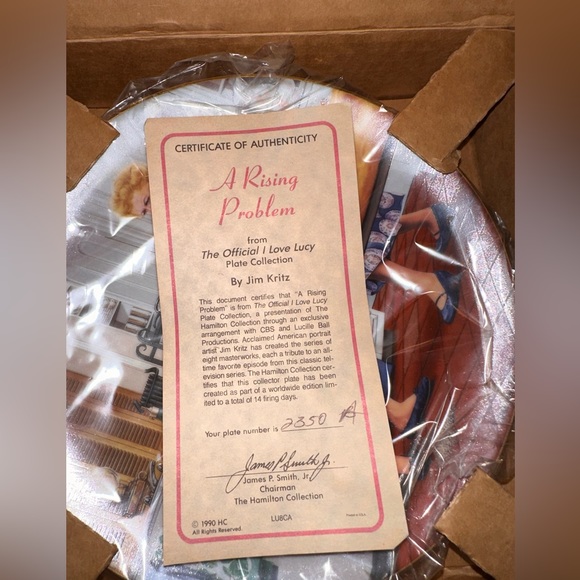 I Love Lucy A Rising Problem Hamilton Collector Plate - Picture 2 of 5